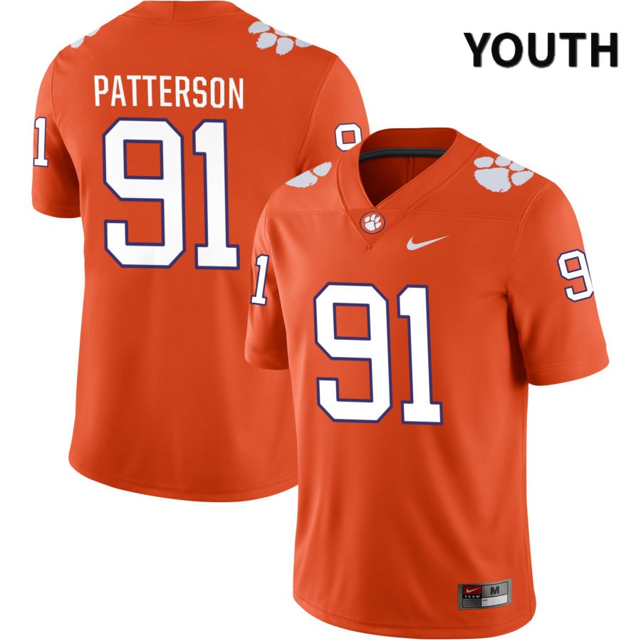 Youth Clemson Tigers Zaire Patterson #91 College Orange NIL 2022 NCAA Authentic Jersey New Release ODR76N4K